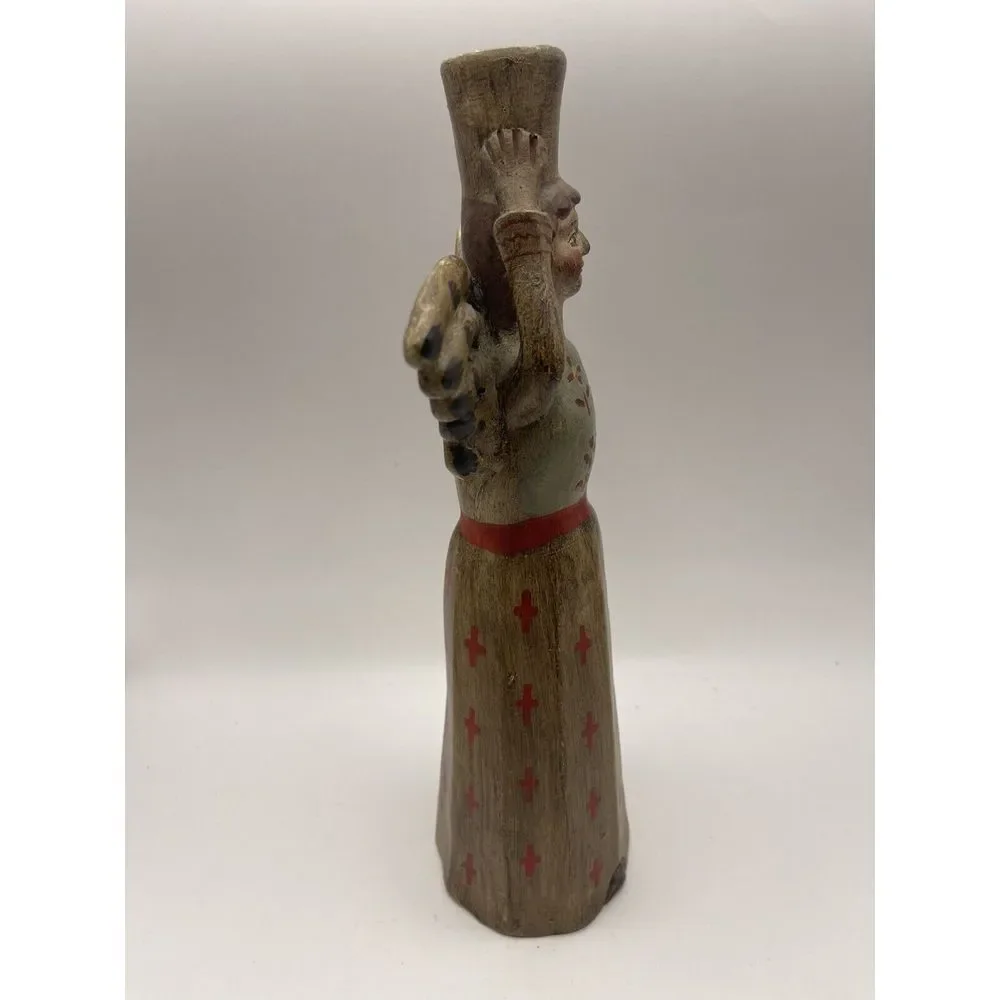 Terracotta‎ Angel Peruvian Style Candleholder Handpainted
